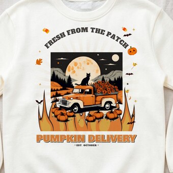 Pumpkin Delivery Truck Sweatshirt photo 3
