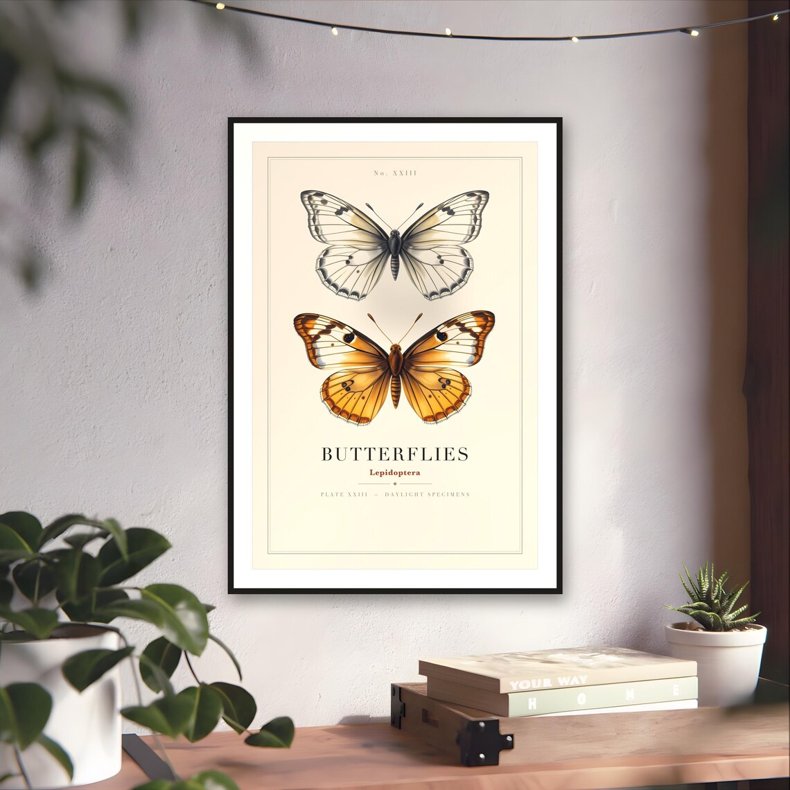 Two Butterflies Print — art print by WedgeAtelier