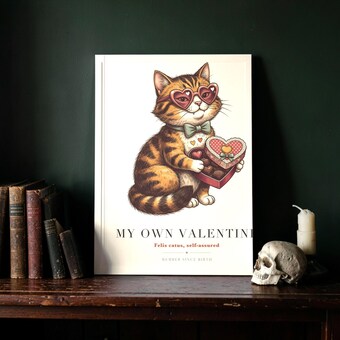 Retro Cat Valentine Art Print photo 3