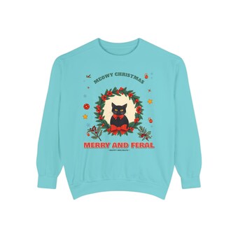 Merry and Feral Black Cat Wreath Sweatshirt photo 5