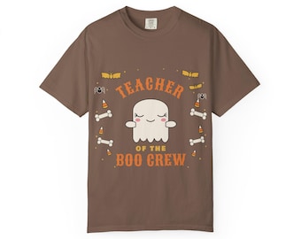 Teacher of the Boo Crew Shirt, Cute Ghost Halloween Tee, Matching Family Halloween T-Shirt, Teacher Gift, Comfort Colors