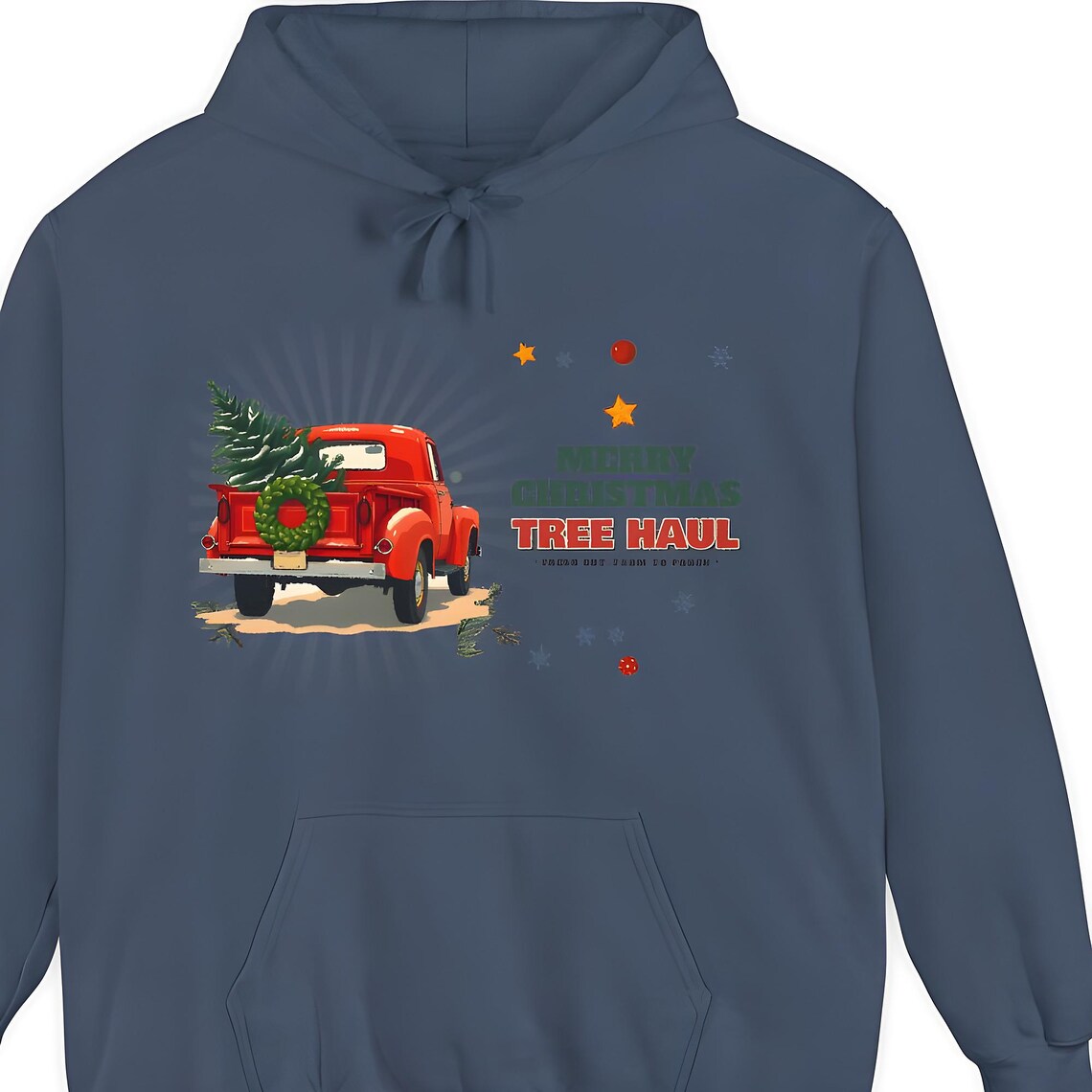 Vintage Red Truck Christmas Hoodie — Comfort Colors hoodie by WedgeAtelier