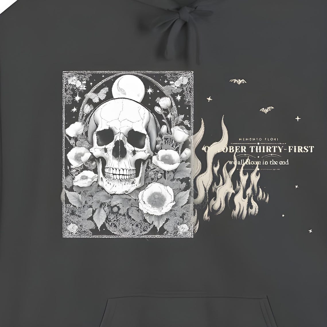 Skull and Poppies Comfort Colors Hoodie — Comfort Colors hoodie by WedgeAtelier