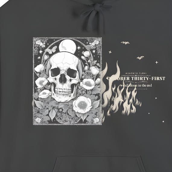 Skull and Poppies Comfort Colors Hoodie — Comfort Colors hoodie by WedgeAtelier