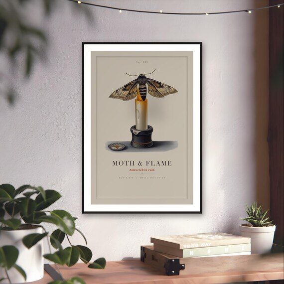 Moth and Candle Print — art print by WedgeAtelier