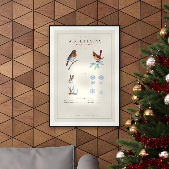 Winter Fauna Chart Print — art print by WedgeAtelier