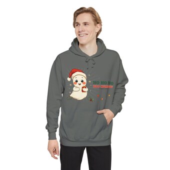 Boo Humbug Ghost Santa Hat Hoodie photo 6