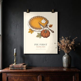 Funny Pumpkin Pie Art Print photo 4