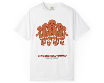 Gingerbread Squad Shirt, Cookie Baking Christmas Tee, Retro Holiday Baker Comfort Colors T-Shirt, Cozy Kitchen Gift