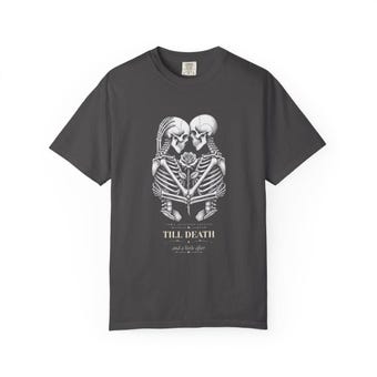 Till Death Skeleton Couple Comfort Colors Shirt photo 4