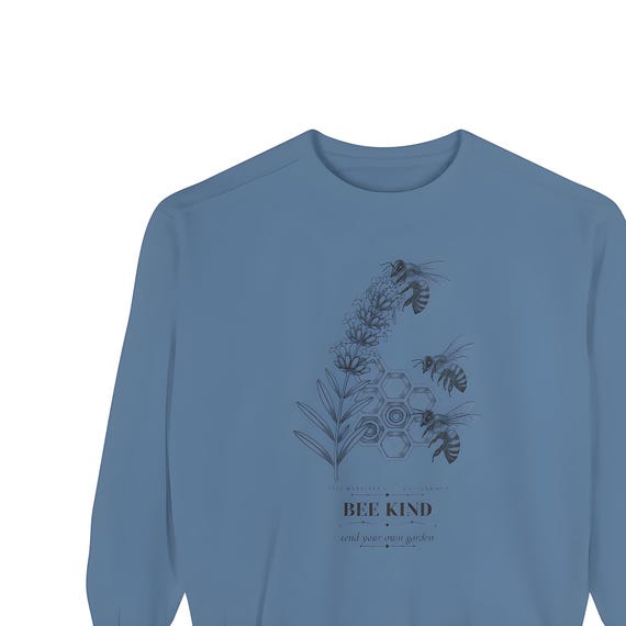 Honey Bee Lavender Sweatshirt — Comfort Colors crewneck sweatshirt by WedgeAtelier