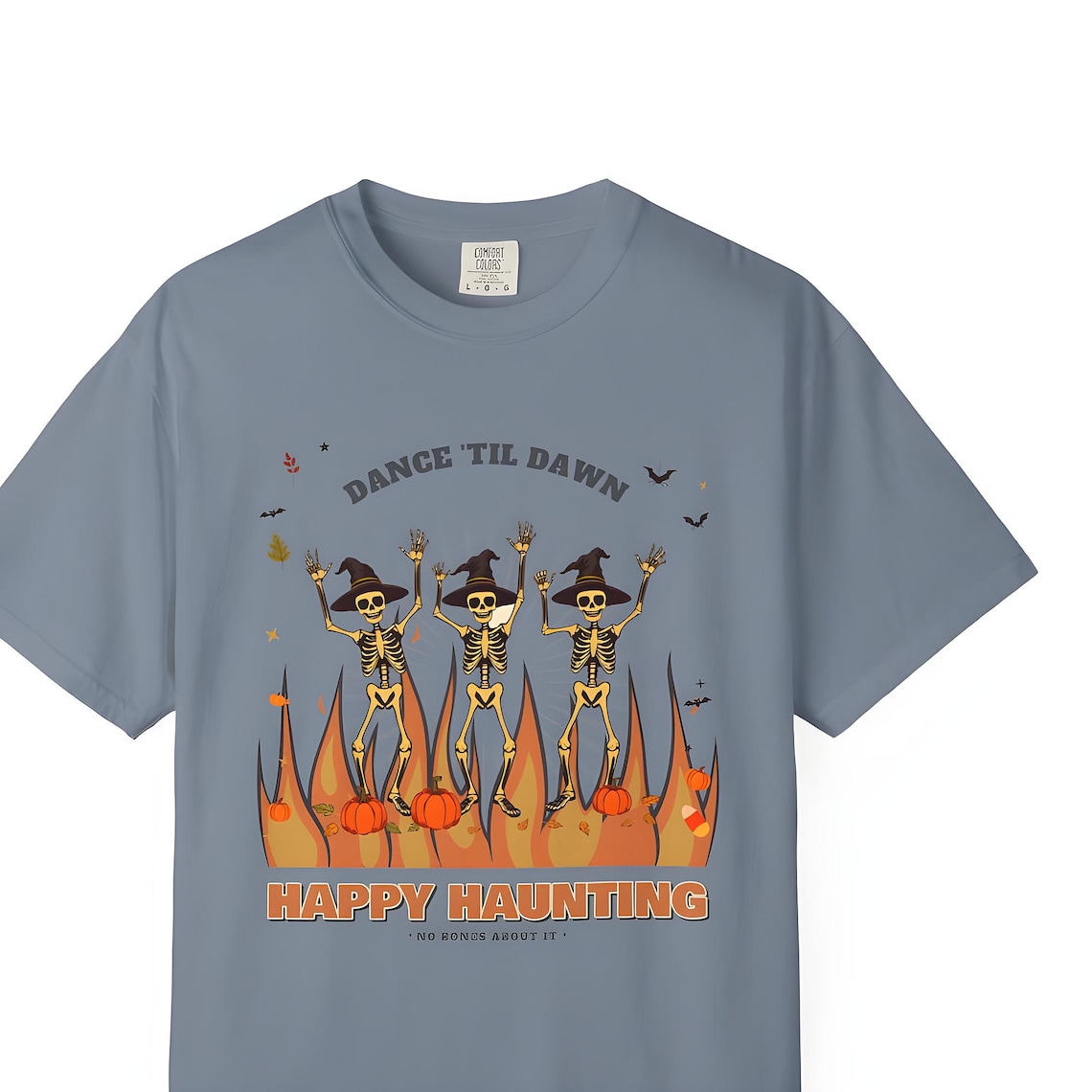 Dancing Skeletons Comfort Colors Halloween Shirt — Comfort Colors tee by WedgeAtelier