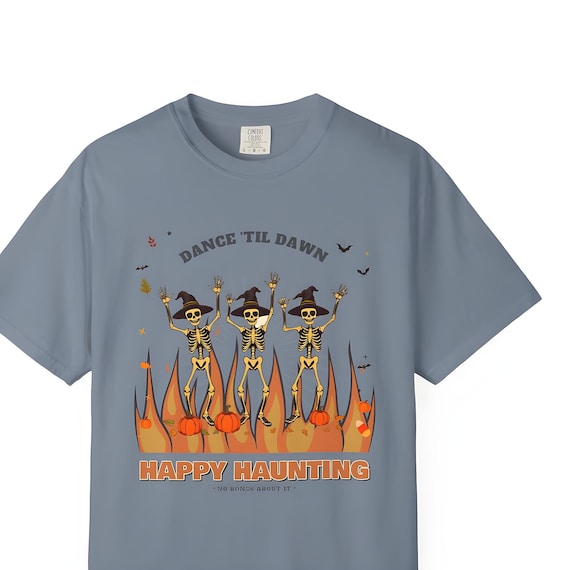 Dancing Skeletons Comfort Colors Halloween Shirt — Comfort Colors tee by WedgeAtelier