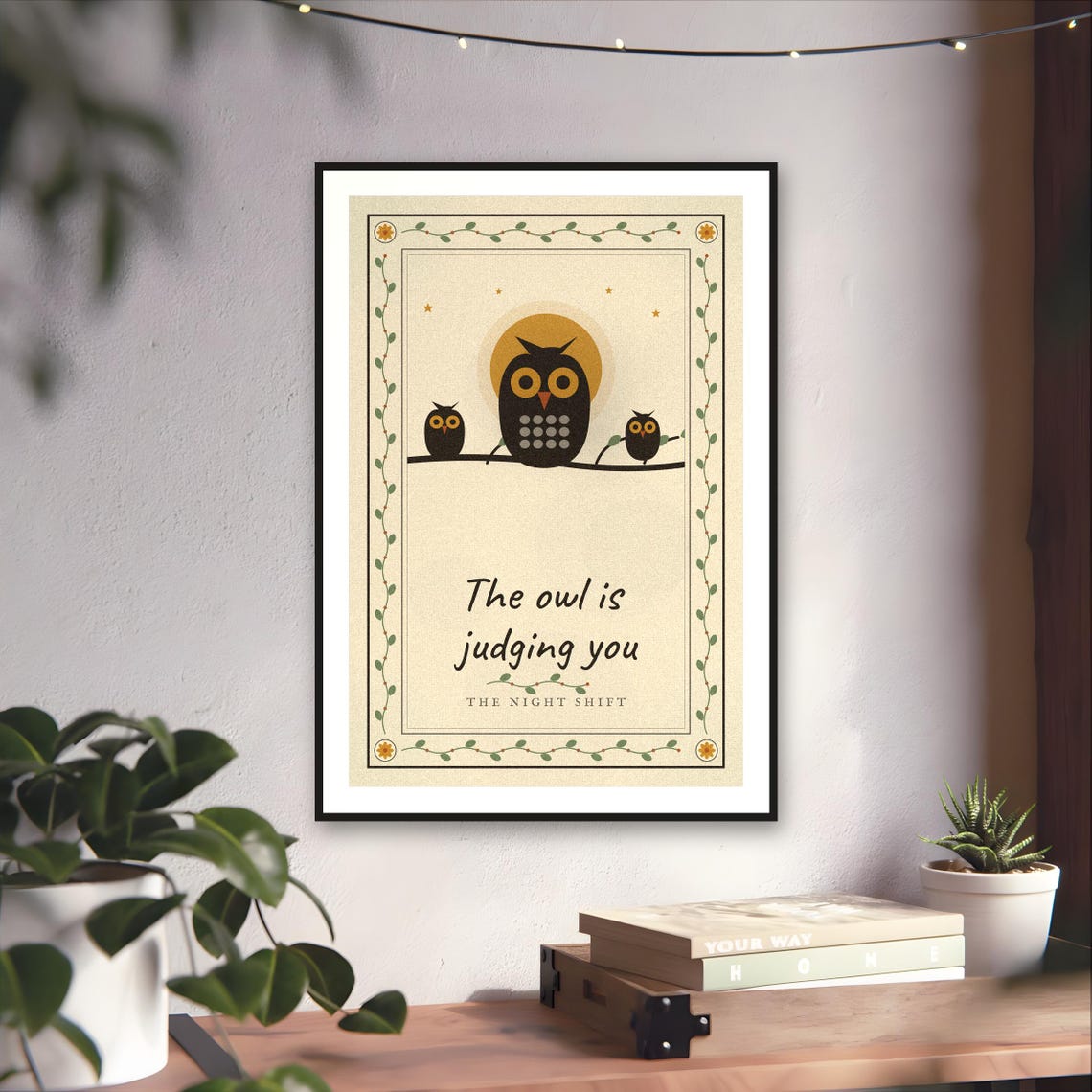 Night Shift Owl Print — art print by WedgeAtelier