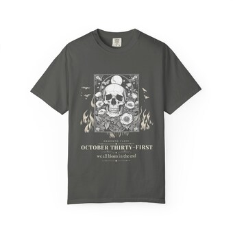 Gothic Skull and Poppies T-Shirt photo 3