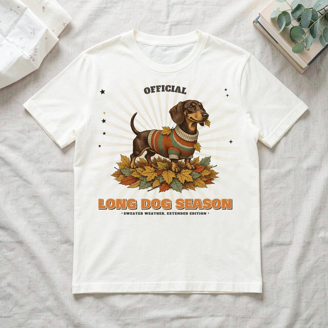 Long Dog Season Dachshund Tee by WedgeAtelier