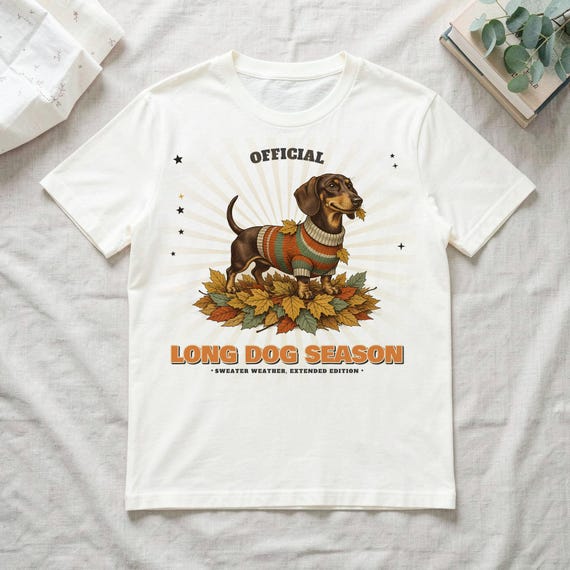 Long Dog Season Dachshund Tee by WedgeAtelier