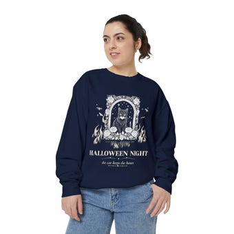 Gothic Cat Halloween Sweatshirt photo 3