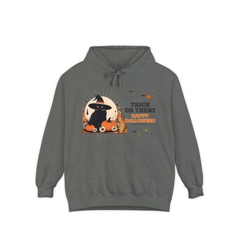 Retro Black Cat Witch Hat Hoodie photo 3