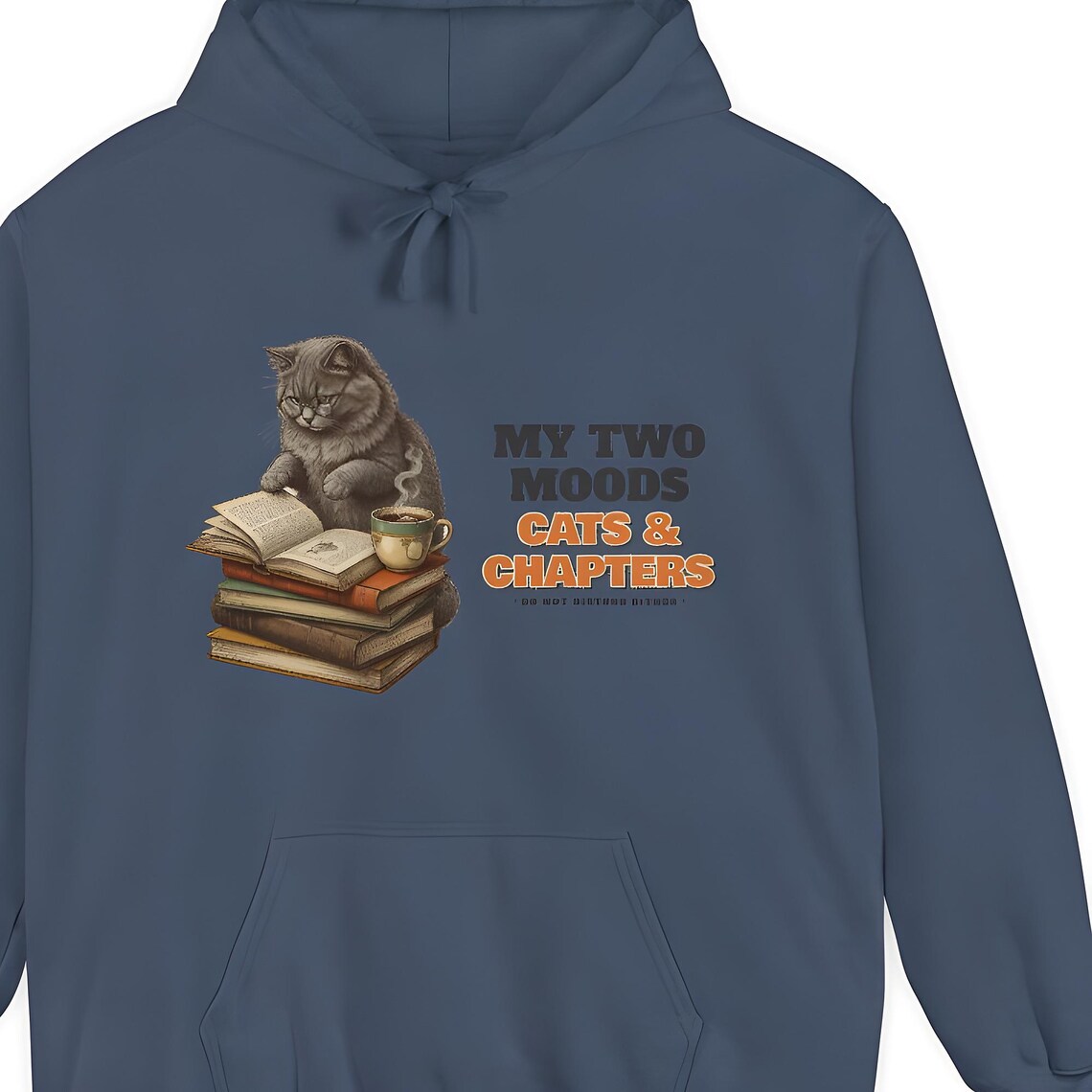 Cats and Chapters Hoodie — Comfort Colors hoodie by WedgeAtelier