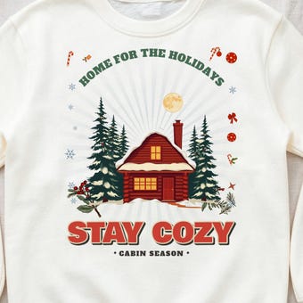 Stay Cozy Cabin Christmas Sweatshirt photo 3