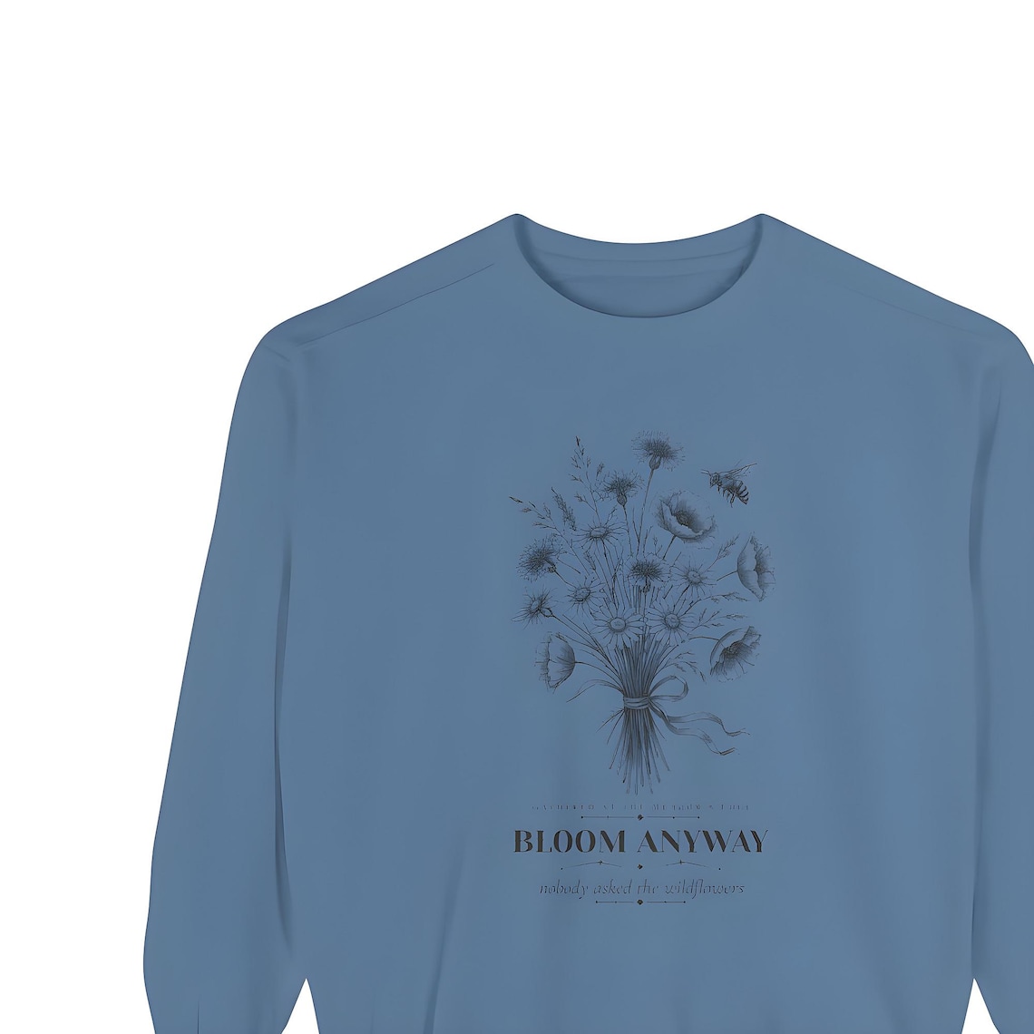 Wildflower Bouquet Sweatshirt — Comfort Colors crewneck sweatshirt by WedgeAtelier