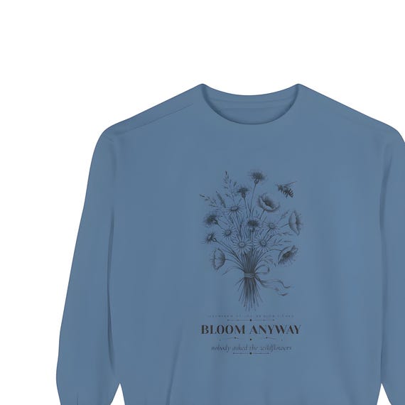 Wildflower Bouquet Sweatshirt — Comfort Colors crewneck sweatshirt by WedgeAtelier