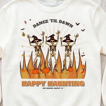 Dancing Skeletons Halloween Sweatshirt photo 3