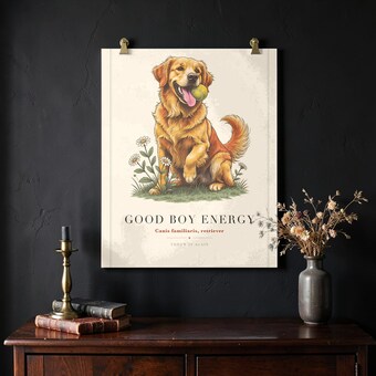 Golden Retriever Retro Art Print photo 2