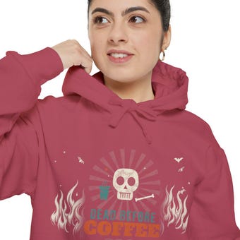 Dead Before Coffee Halloween Hoodie photo 6