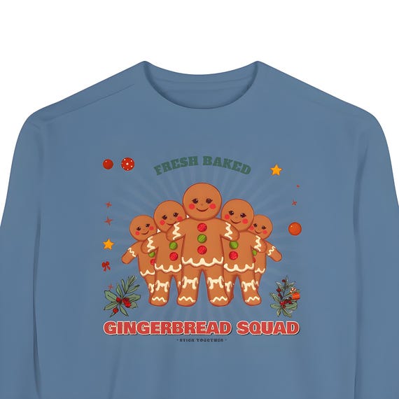 Gingerbread Squad Sweatshirt — Comfort Colors crewneck sweatshirt by WedgeAtelier