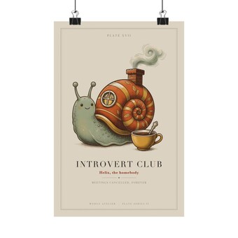 Introvert Club Snail Print photo 2