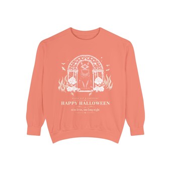 Gothic Black Cat Halloween Sweatshirt photo 6