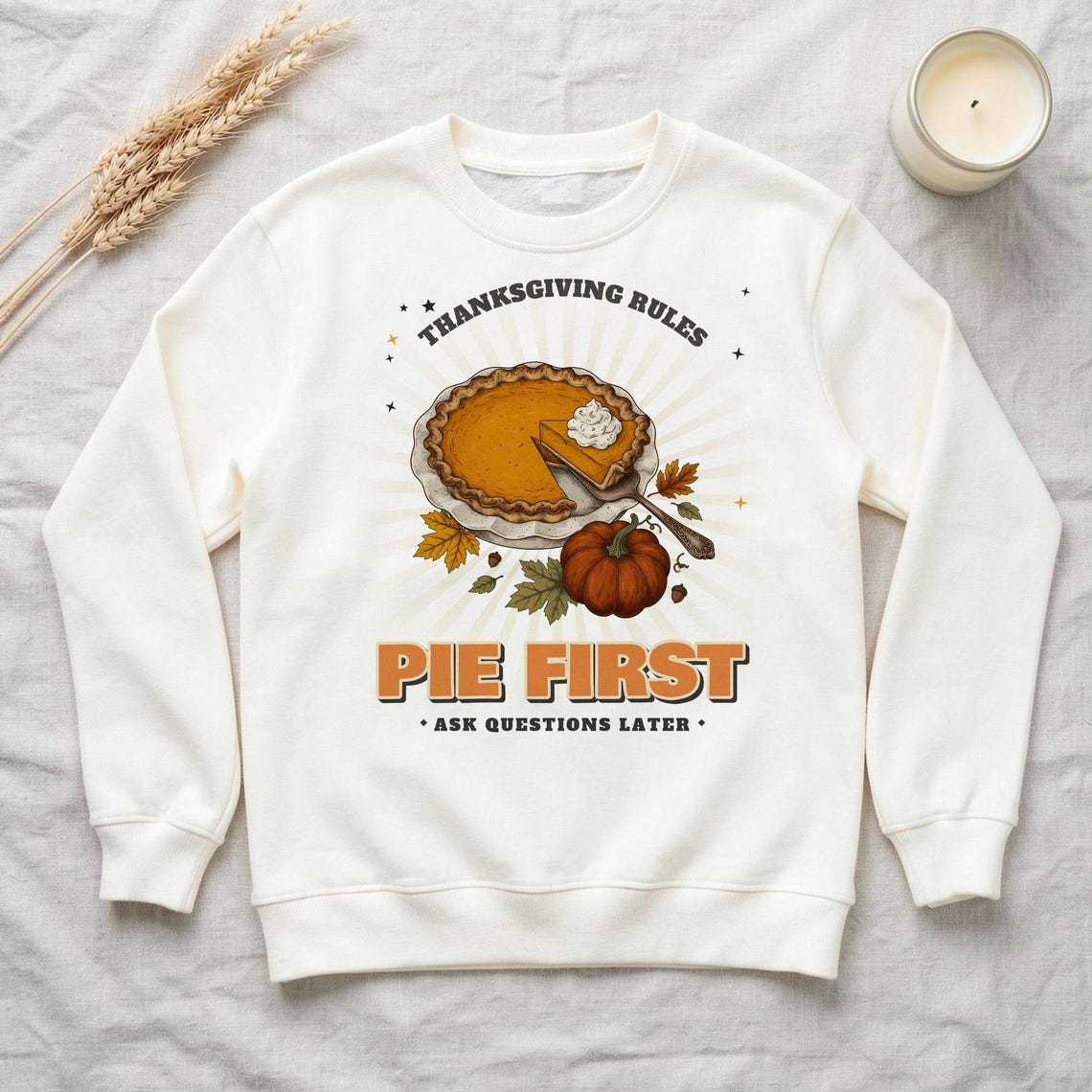 Funny Pumpkin Pie Sweatshirt by WedgeAtelier