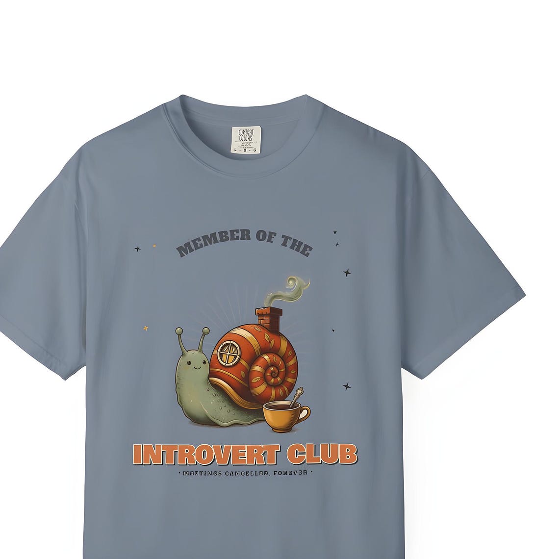 Introvert Club Snail Shirt — Comfort Colors tee by WedgeAtelier