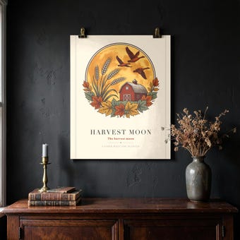 Harvest Moon Barn Print photo 4