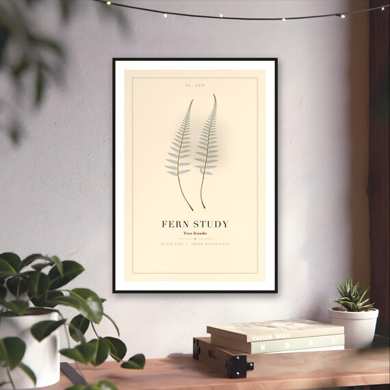 Sage Green Fern Pair Print — art print by WedgeAtelier