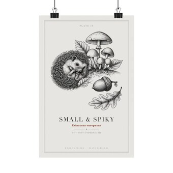 Hedgehog Mushroom Engraving Print photo 2
