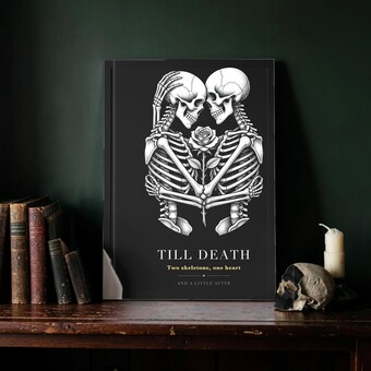 Gothic Skeleton Couple Wall Art Print photo 3