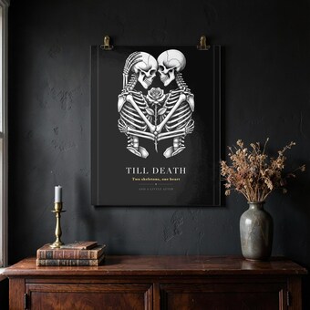Gothic Skeleton Couple Wall Art Print photo 4