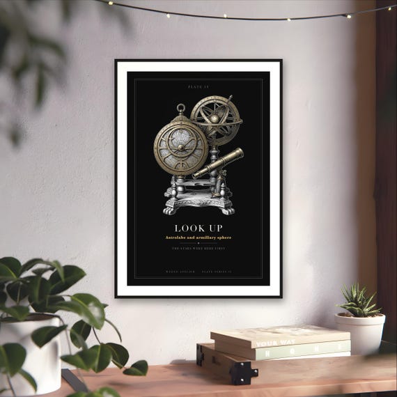 Dark Academia Astronomy Print — art print by WedgeAtelier