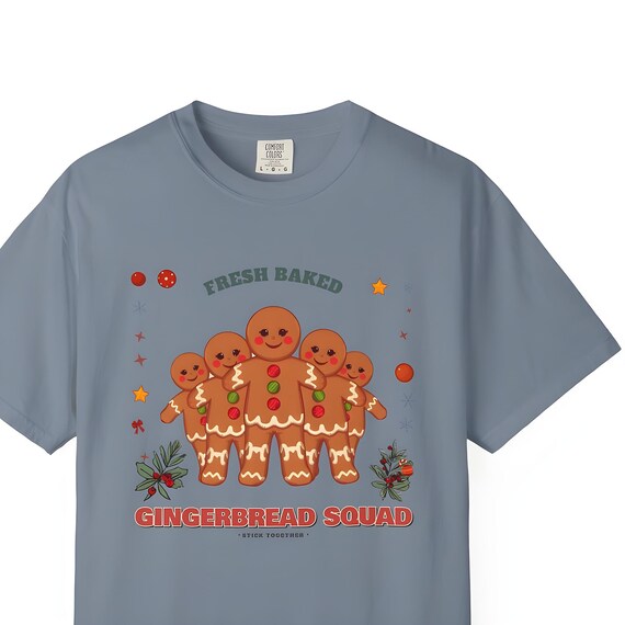 Gingerbread Squad Christmas T-Shirt — Comfort Colors tee by WedgeAtelier