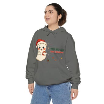 Boo Humbug Ghost Santa Hat Hoodie photo 6