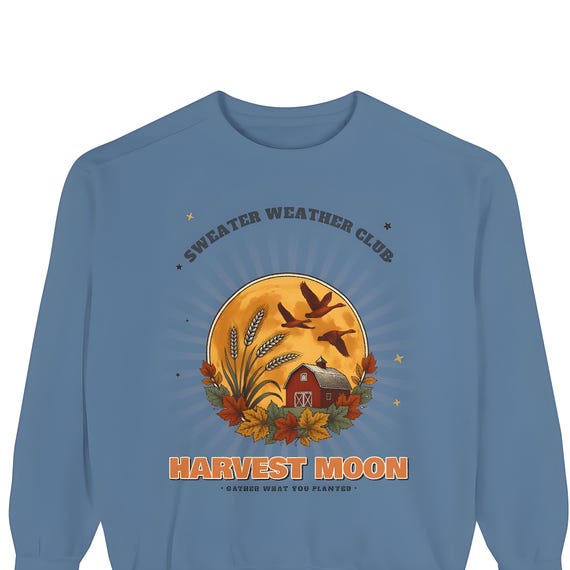 Harvest Moon Fall Sweatshirt — Comfort Colors crewneck sweatshirt by WedgeAtelier
