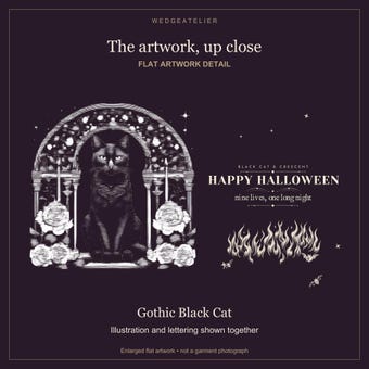 Gothic Roses Candles Black Cat Halloween Hoodie photo 3