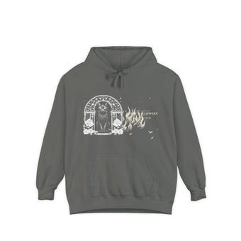 Gothic Black Cat Halloween Hoodie photo 5