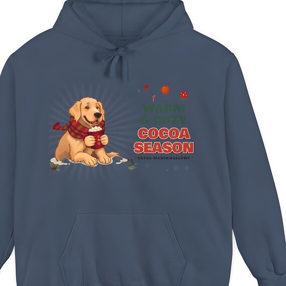 Cocoa Season Dog Hoodie — Comfort Colors hoodie by WedgeAtelier
