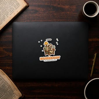 Homebody Sloth Vinyl Sticker photo 2