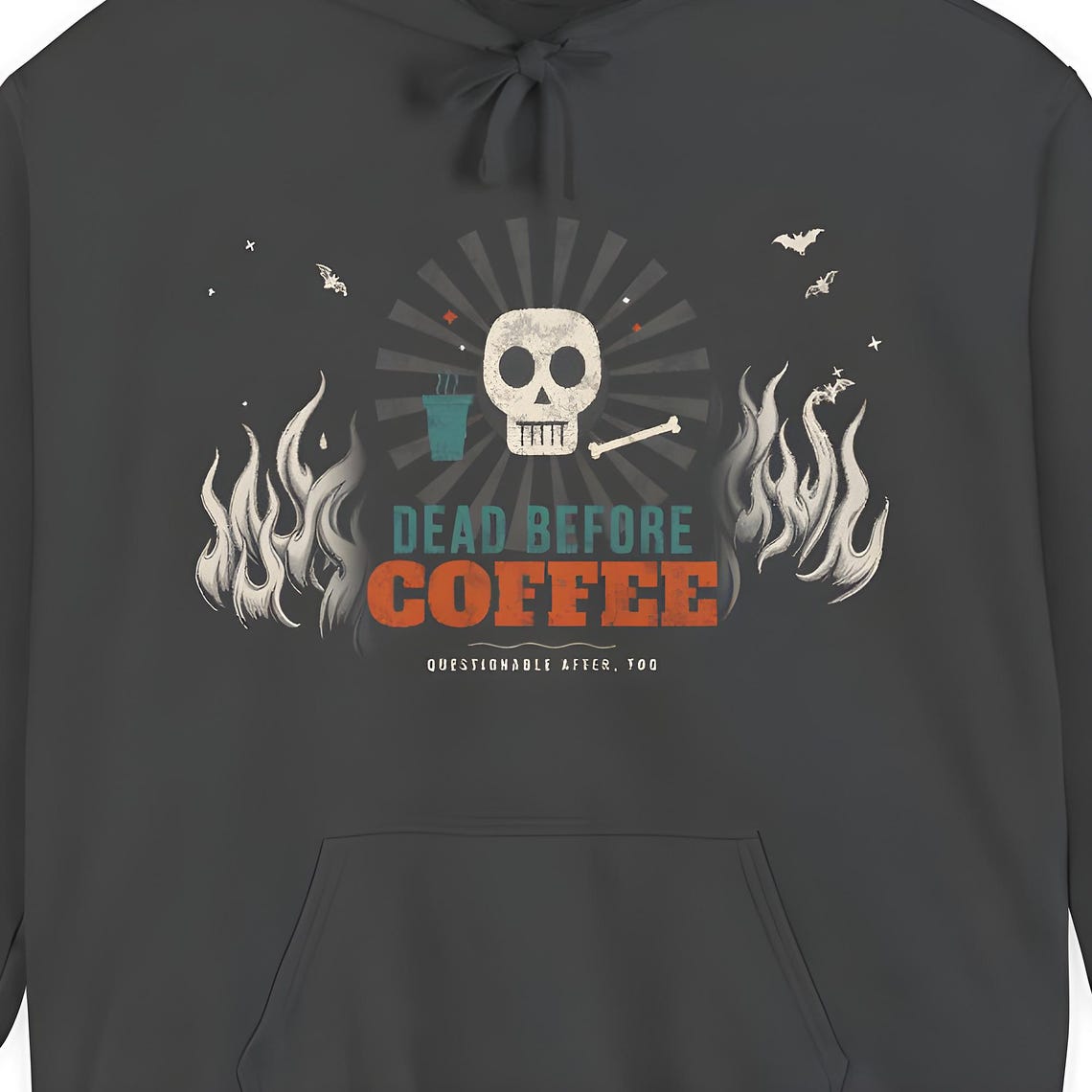 Dead Before Coffee Hoodie — Comfort Colors hoodie by WedgeAtelier