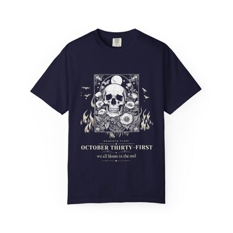 Gothic Skull and Poppies T-Shirt photo 5